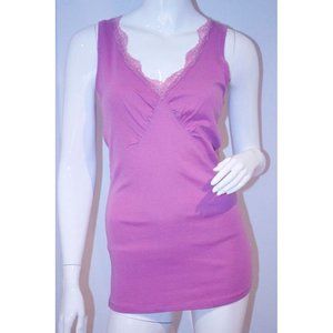 $68 LINQ Lilac CERISE TANK Top SHIRT Cotton MODAL M